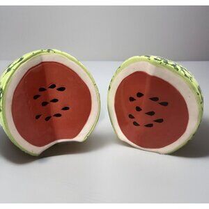 VTG 90’s Watermelon Salt & Pepper Shakers Picnic Summer Whimsical Fruit Ceramic